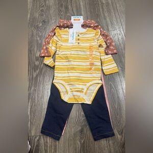 Carter's Yellow and White Striped Bodysuit Set